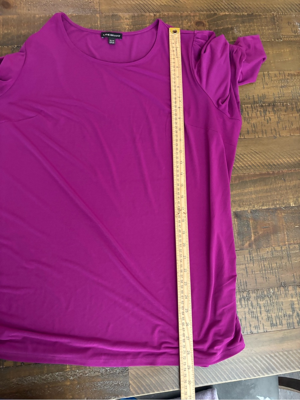 Lane Bryant SZ 18-20 Fuchsia  Sleeve Scoop Neck Tee #9